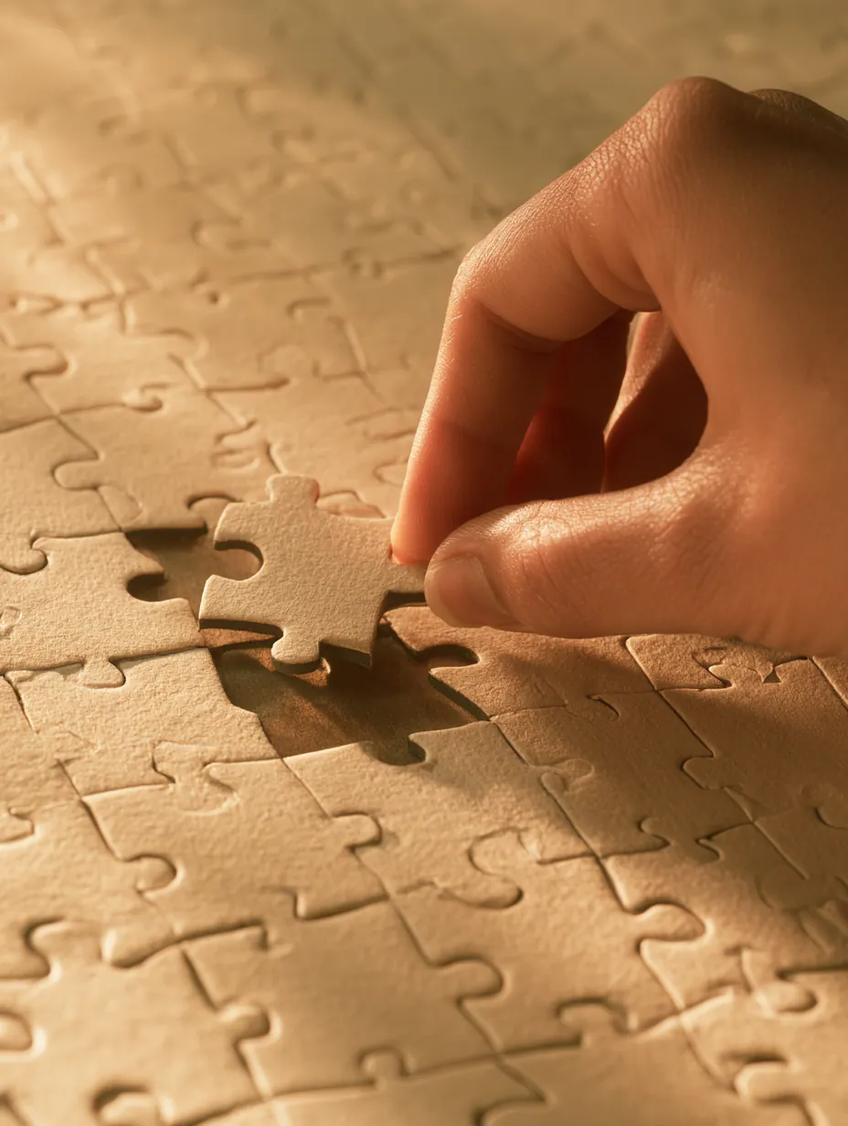 Hand placing the final puzzle piece like the last installment payment