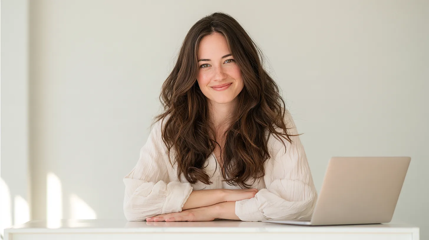 Confident woman completing a Cashera personal loan request on her laptop