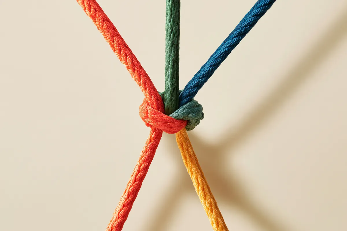 Colored strings braided into one, symbolizing debt consolidation