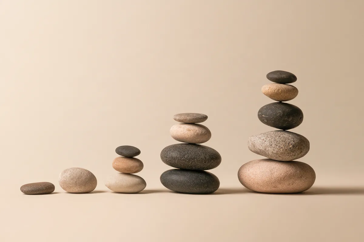 Ascending stacks of pebbles representing scheduled installment payments