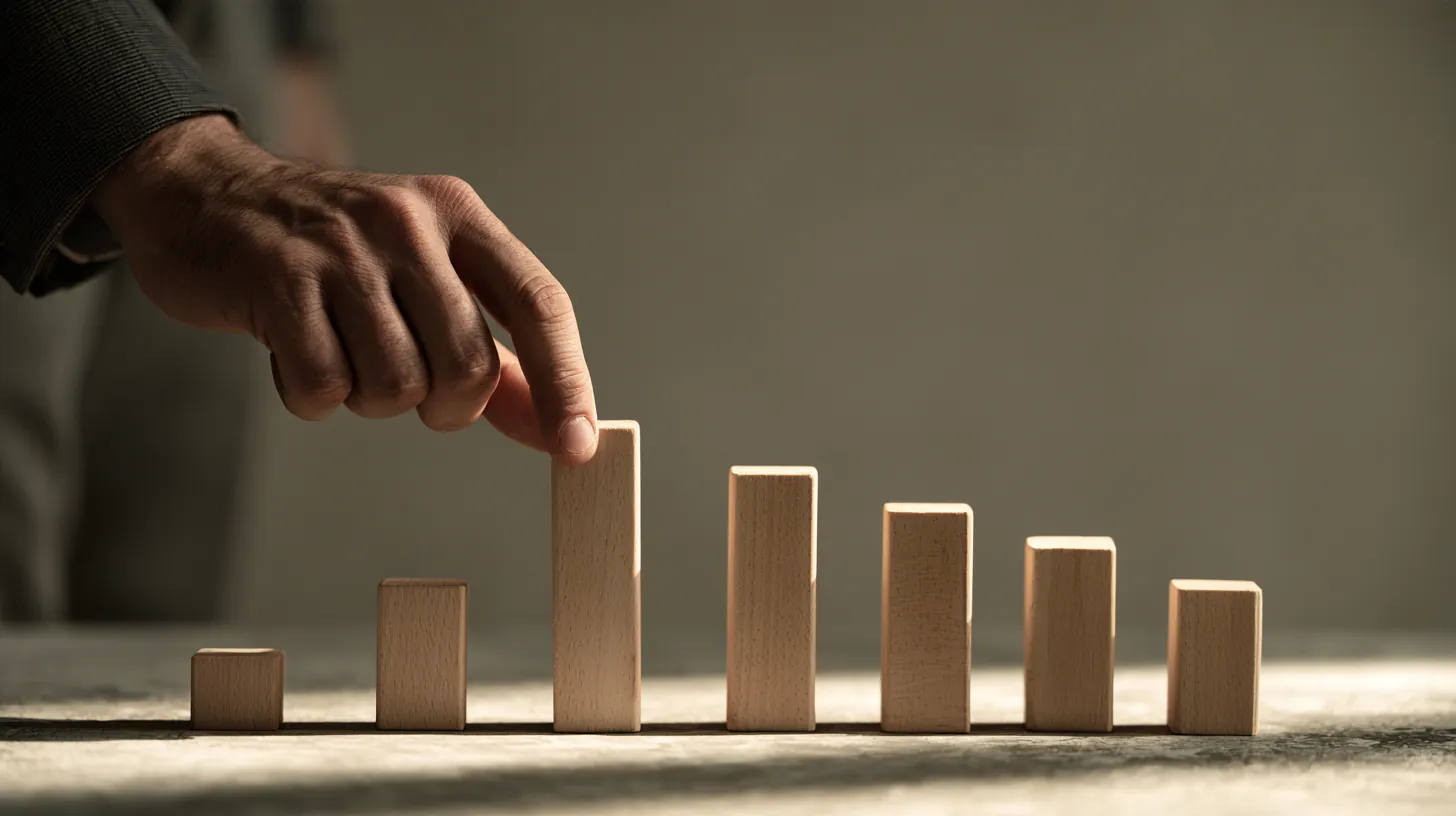 Wooden blocks placed in ascending steps like scheduled installment payments