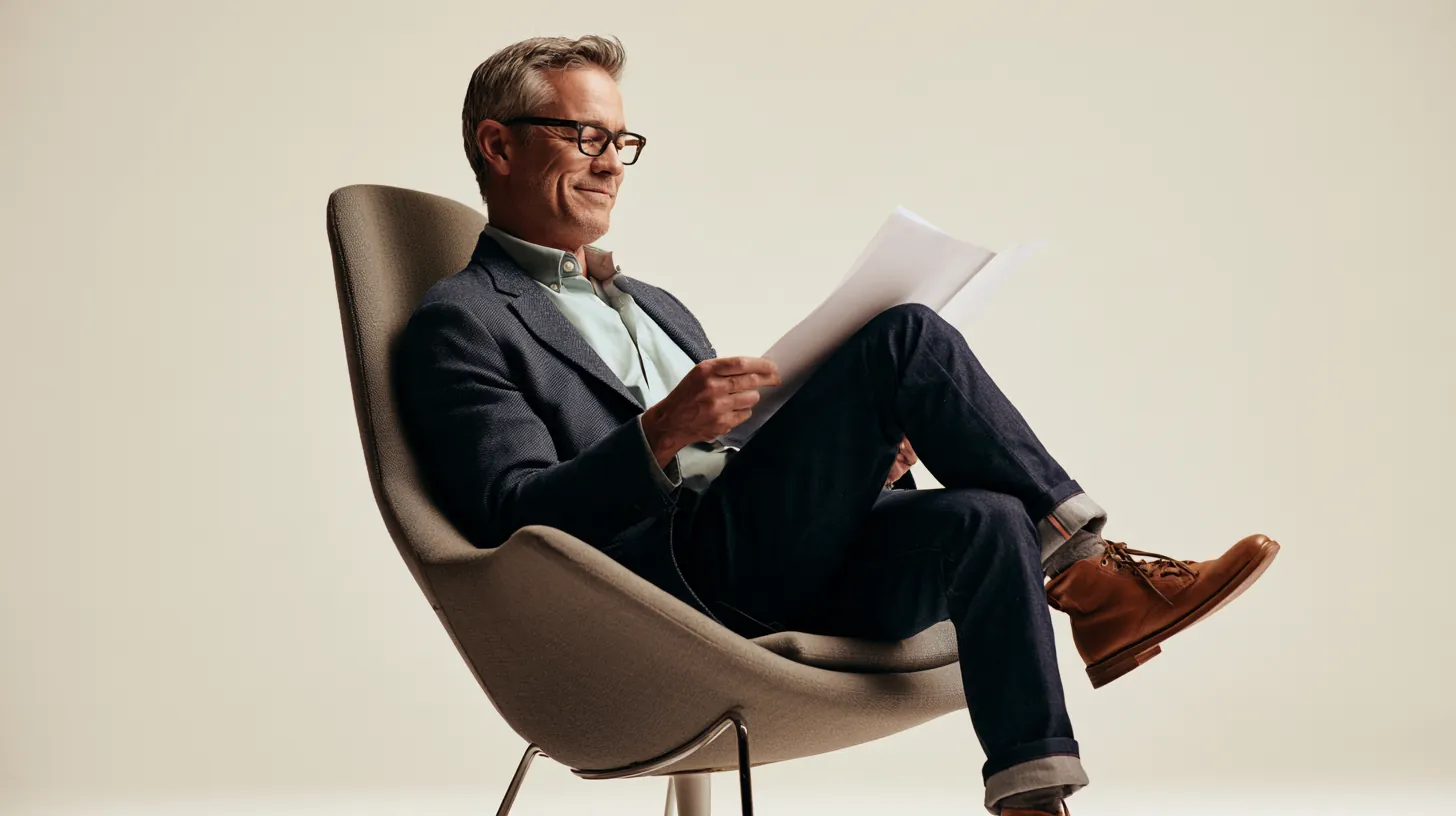 Man reviewing personal loan paperwork at a bright desk